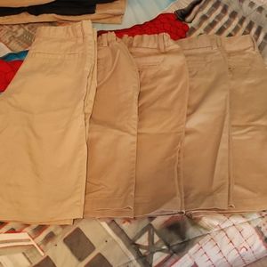 Lot of 5 boys uniform shorts 4 Land End 1 Old Navy